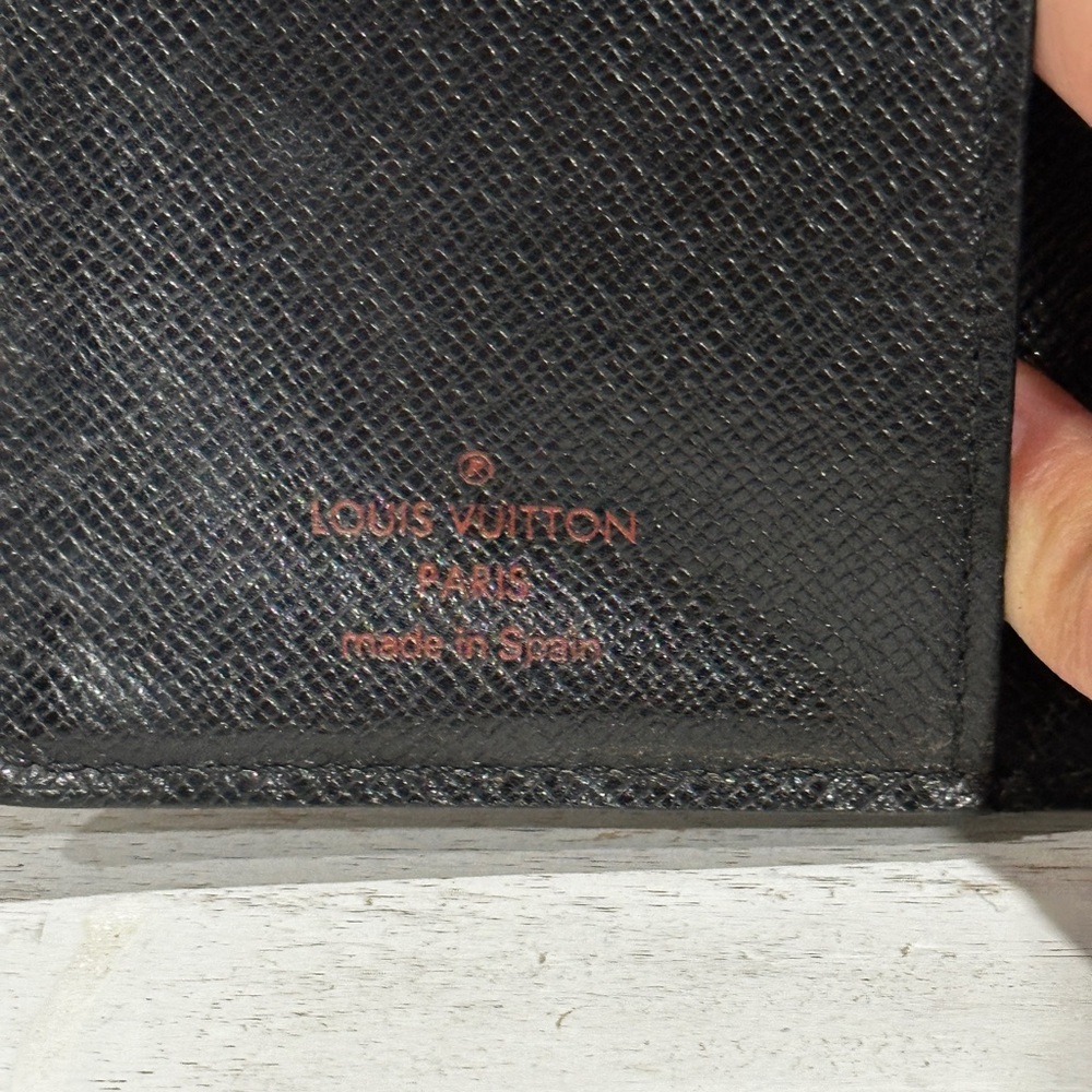 Louis Vuitton Epi Leather Agenda Wallet Organizer Black Snap Vintage Authentic - Picture 5 of 8